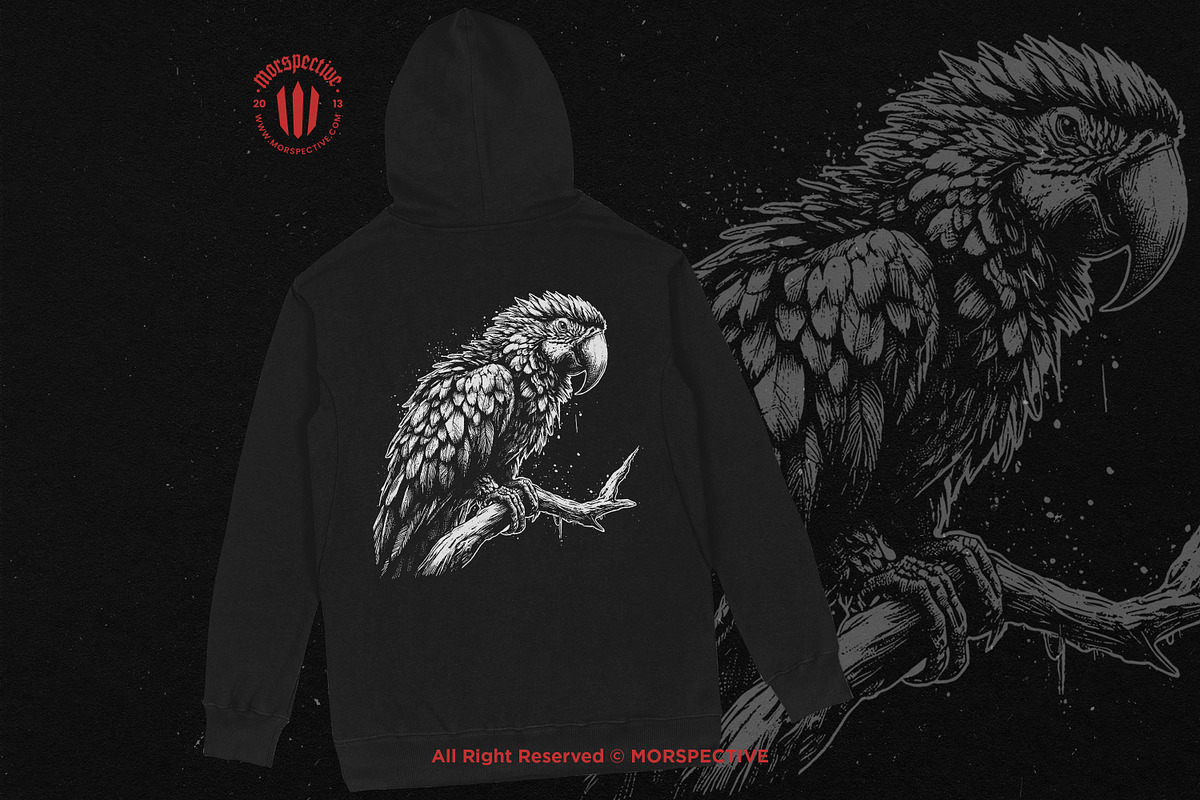 10 Bundle Dark Art Macaw Bird Parrot, an Illustration by Morspective (Photo 4 of 7)