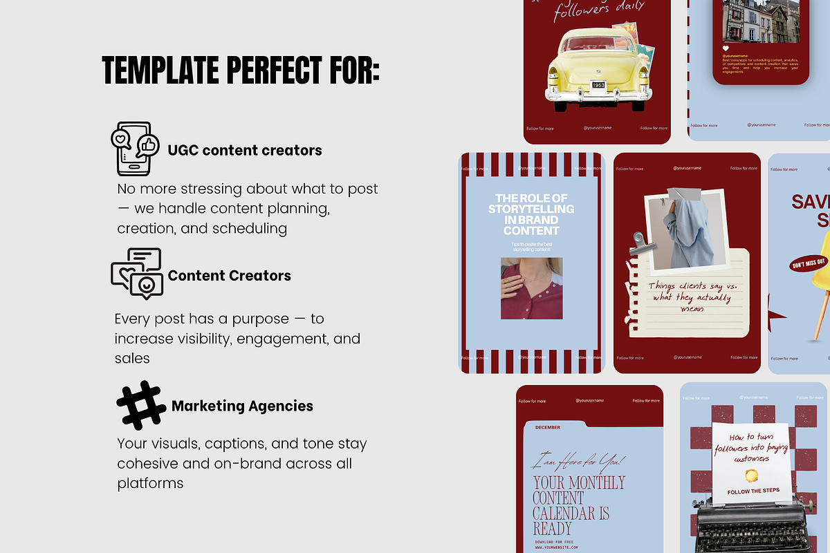 Burgundy Light Blue Viral Instagram, a Social Media Template by CreativeTempHub (Photo 4 of 8)