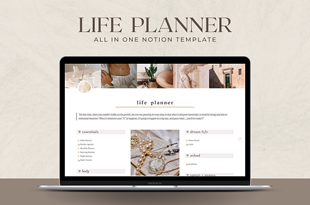 Notion Life Planner, a Stationery Template by AestheticOrganizer