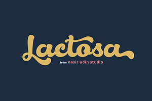 Lactosa, a Script Font by Nasir Udin