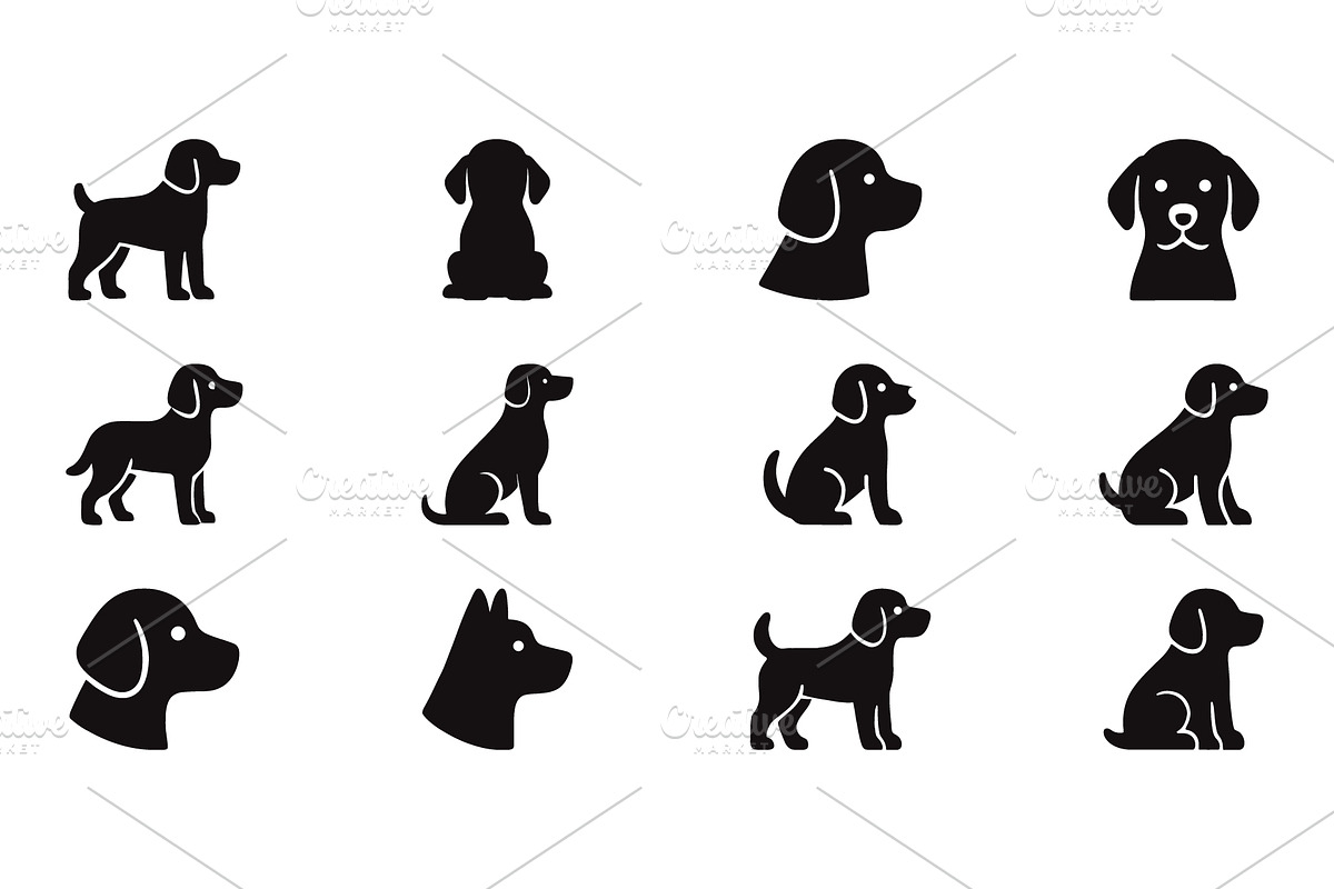Dog Logo Silhouettes Collection, an Animal Illustration by Vectorium Studio (Photo 1 of 3)