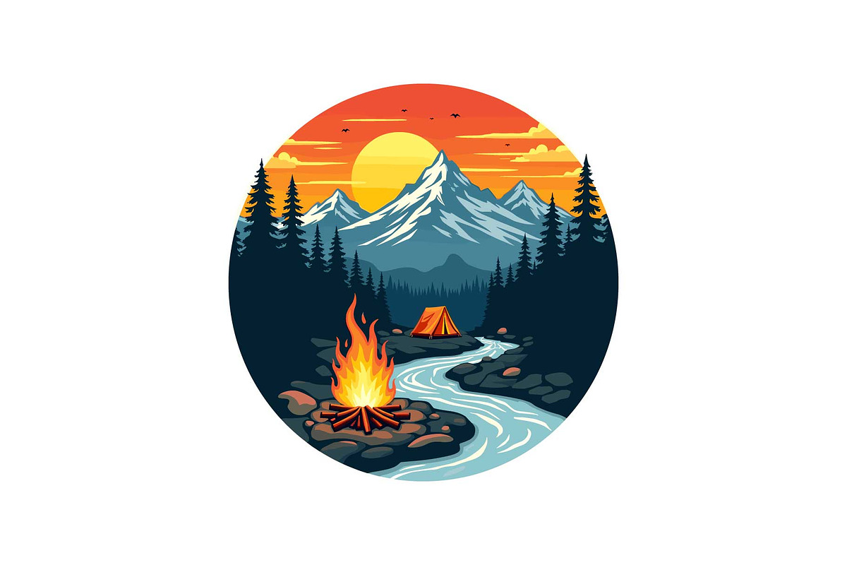 Outdoor Camping Badge Bundle, an Object Graphic by Gfx_Store (Photo 10 of 13)