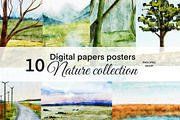 Nature's  Watercolor Background, a Background Graphic by KlymchukArtworks (Thumbnail 1 of 13)