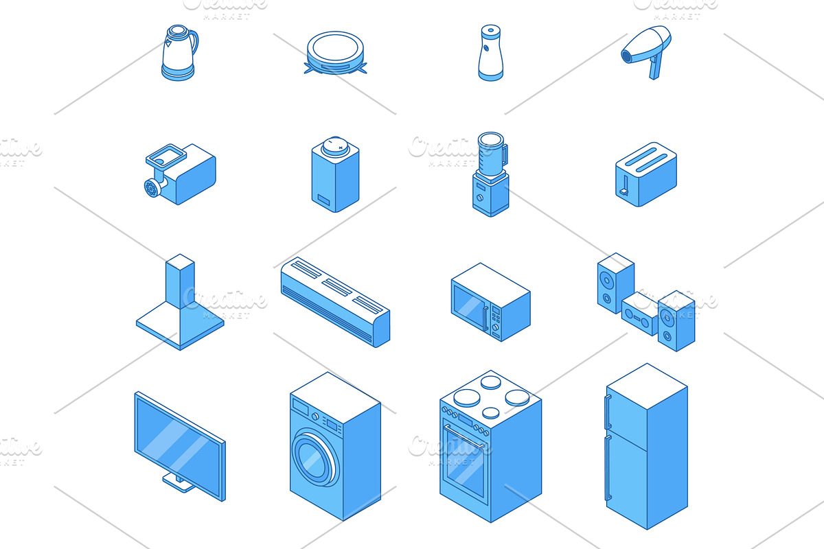 Isometric home appliance. Smart, a Technology Illustration by Valerie Bodnar