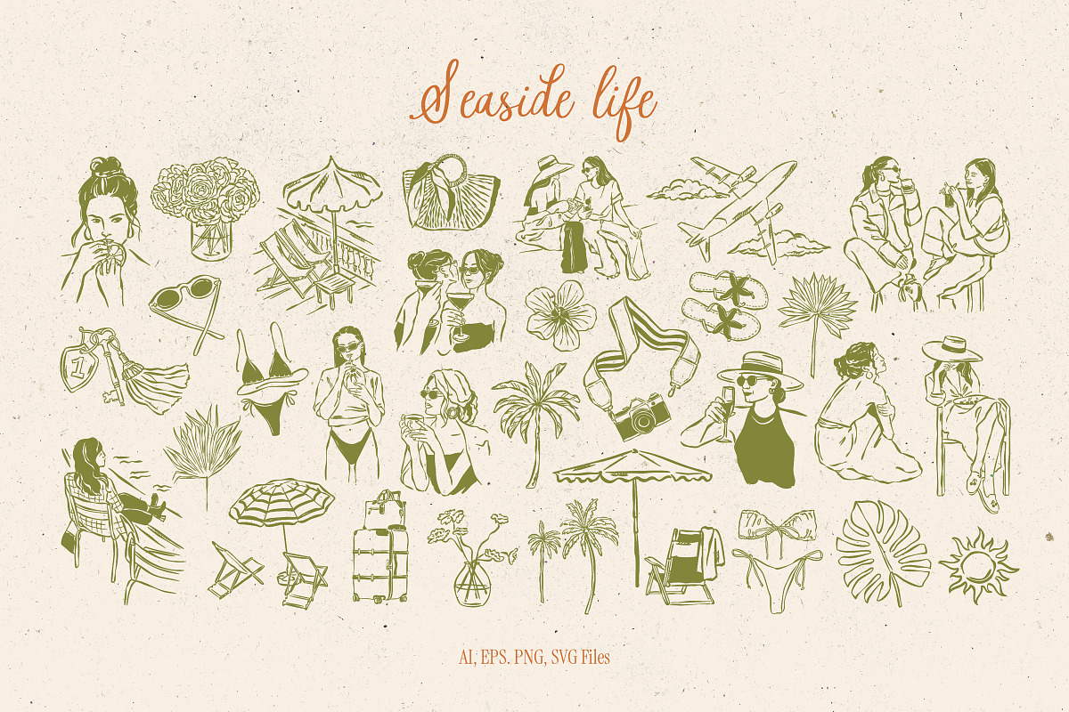 Travel Vibes Illustrations, an Object Graphic by DesignThatMatters (Photo 3 of 11)
