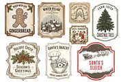 Vintage Christmas Labels Sublimation, an Illustration by Dream Creation (Thumbnail 5 of 8)