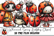 Whimsical Spring Ladybug Clipart, an Illustration by DreamArtGraphic (Thumbnail 1 of 4)