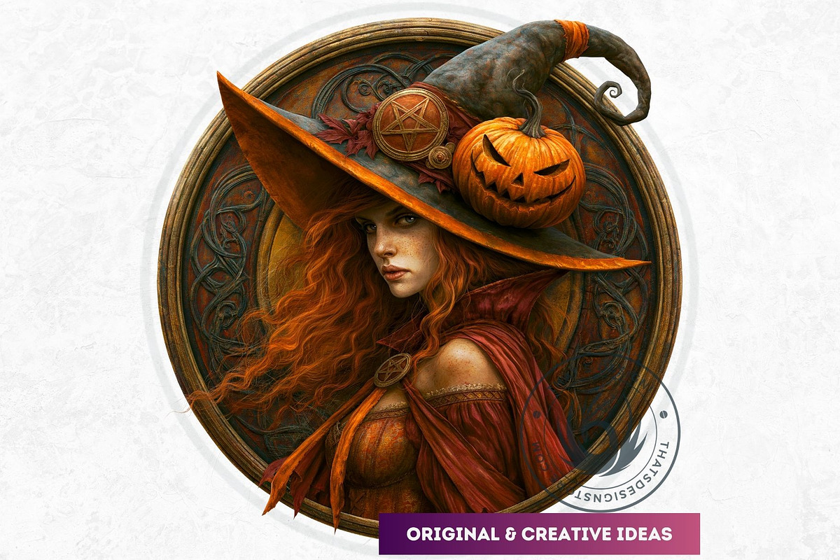 Halloween Witches Medaillons, a Seasonal Illustration by ThatsDesignArt (Photo 11 of 16)
