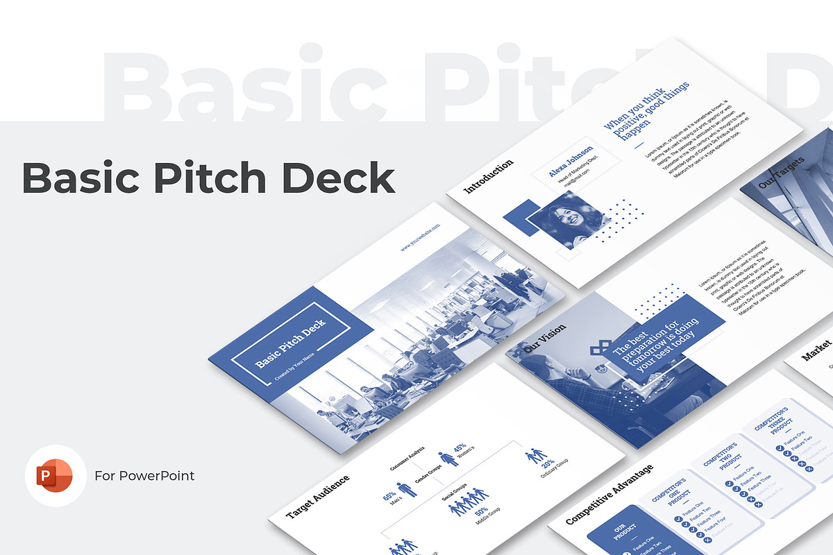 Basic Pitch Deck PowerPoint, a Presentation Template by JetzTemplates (Photo 1 of 5)