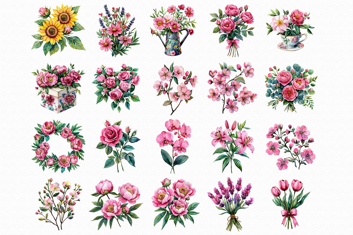 Mother's Day Flowers Clipart, an Illustration by Libby Wishes (Photo 2 of 7)