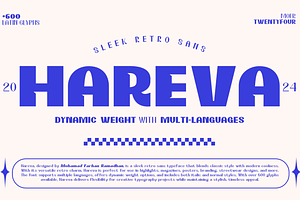 Hareva - Sleek Retro Sans