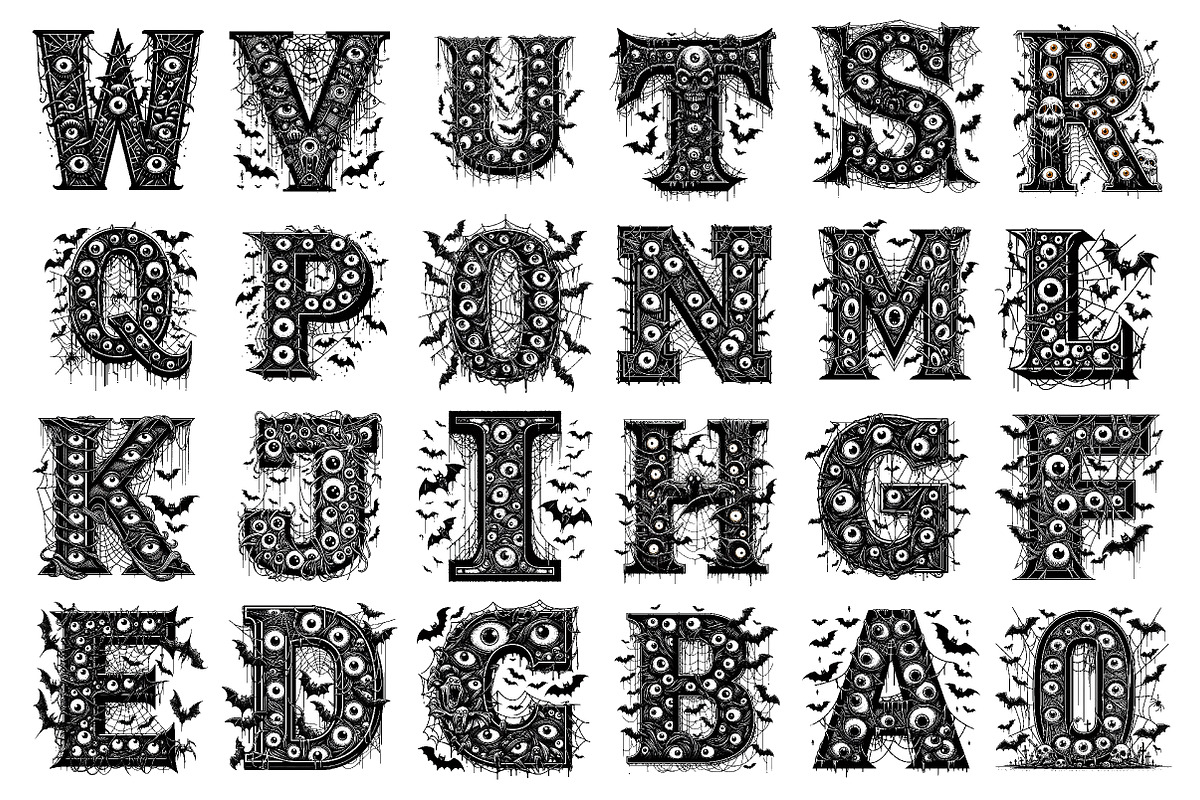 Black Halloween Alphabet  PNG, an Illustration by Daily.Designs (Photo 2 of 4)