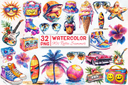90s Retro Summer Sublimation Clipart, an Illustration by Designworld (Thumbnail 1 of 5)
