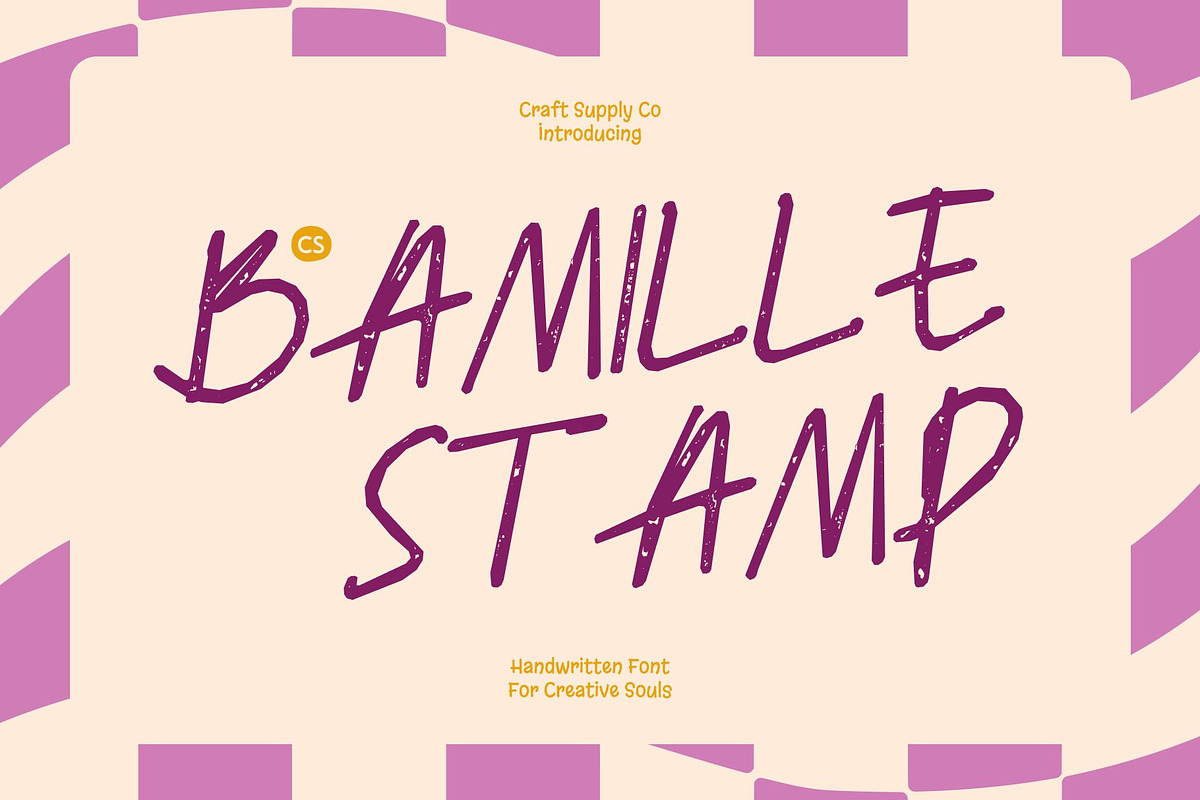 CS Bamille Stamp, a Handwritten Font by Craft Supply Co. (Photo 1 of 8)