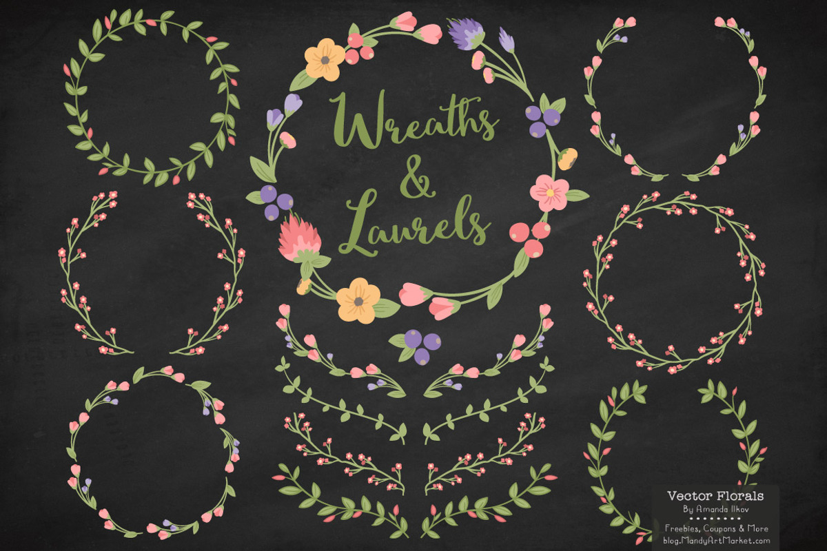 Wildflowers Vector Flower Wreaths, an Illustration by Amanda Ilkov (Photo 2 of 3)