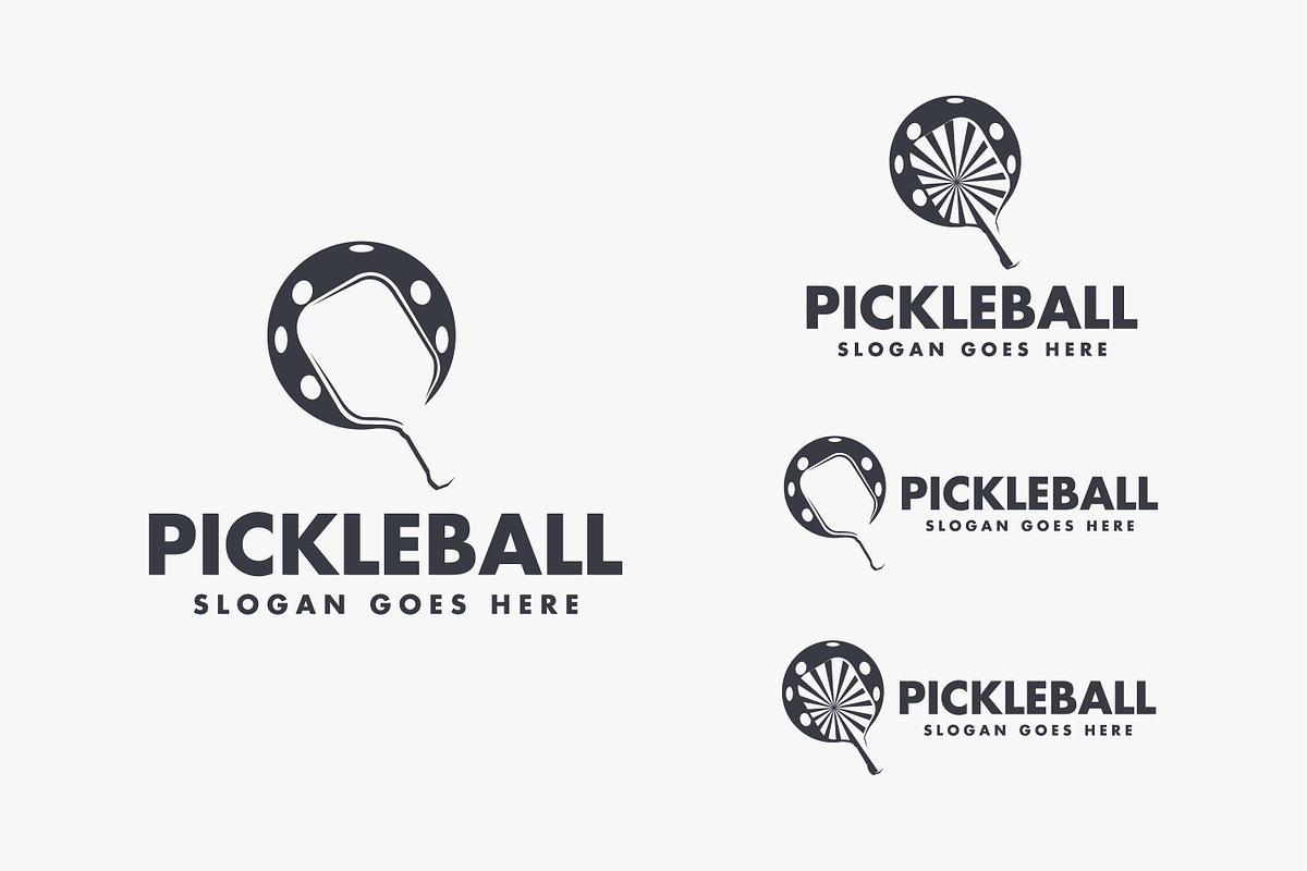 Set of simple Pickleball logo, a Branding & Logo Template by DOMHOUZE