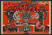 Dragon stamps for Procreate, a Brush Add-On by TheWhiteCatLab (Thumbnail 1 of 9)