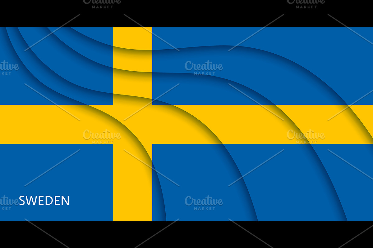 Paper cut flag of Sweden, a Decorative Illustration by Vector Tradition (Photo 3 of 3)