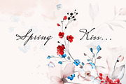 Spring Kiss - watercolor collection, a Work Illustration by Lisima (Thumbnail 1 of 13)