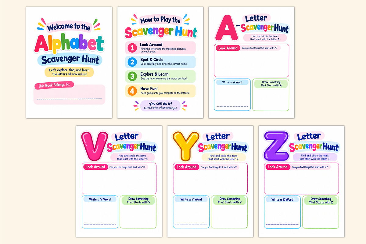 Alphabet Scavenger Hunt, a Stationery Template by Shumaya (Photo 3 of 4)