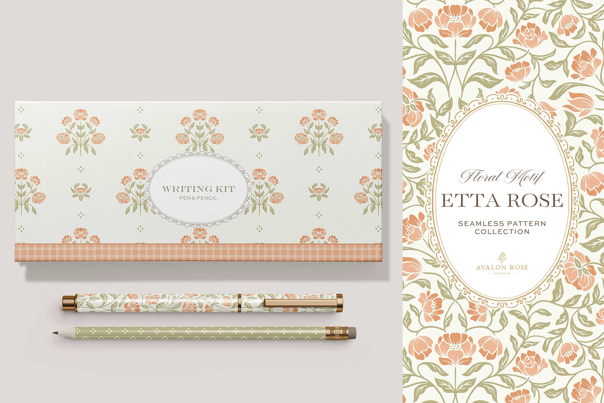 Vintage Peach Floral Print Patterns, a Pattern Graphic by Eclectic Anthology (Photo 11 of 14)