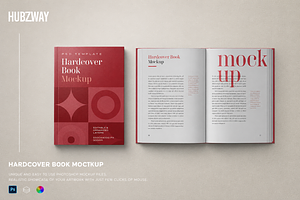 Open Hardcover Book Mockup, an Advertising Mockup by Hubzway