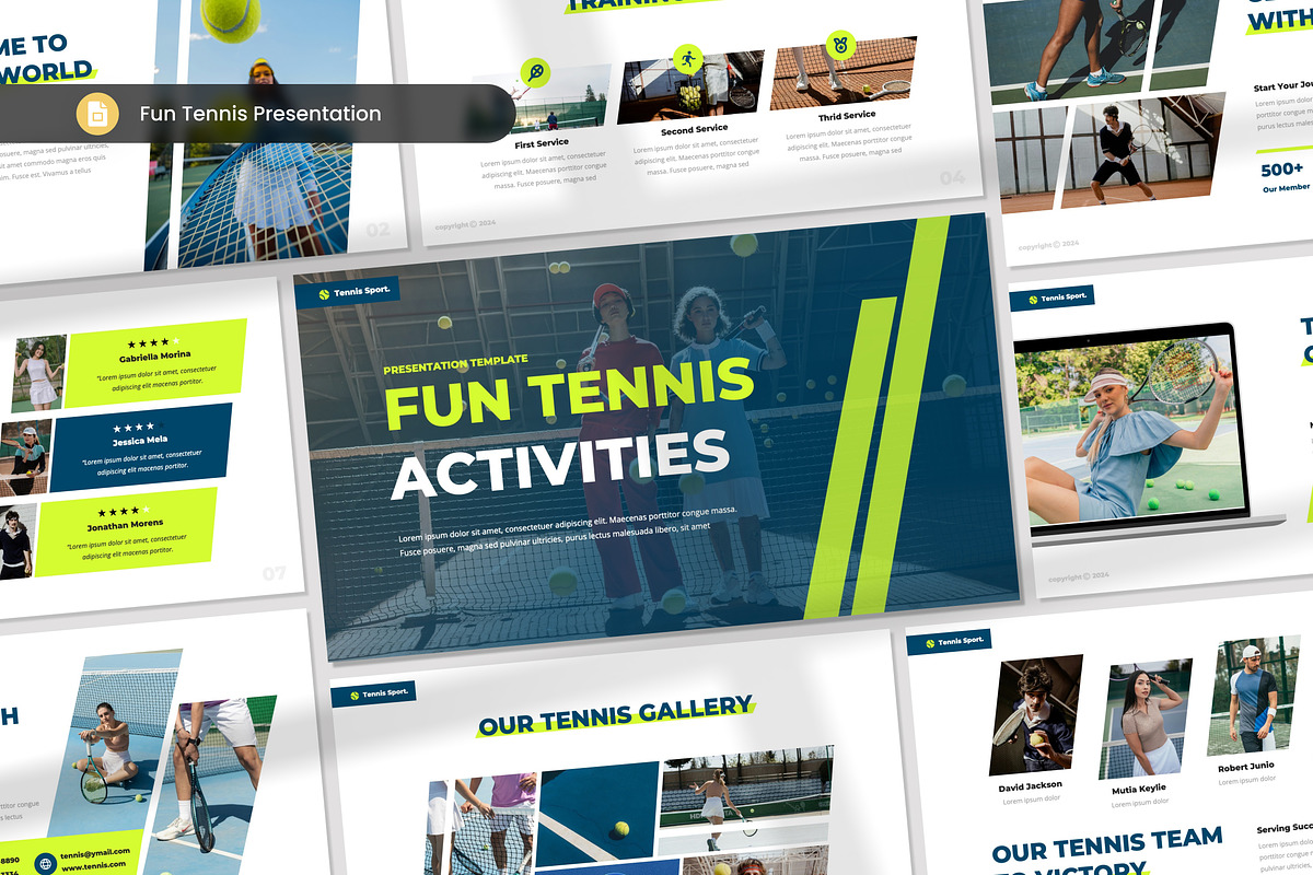 Fun Tennis Presentation Google Slide, a Presentation Template by Antstheme (Photo 1 of 2)
