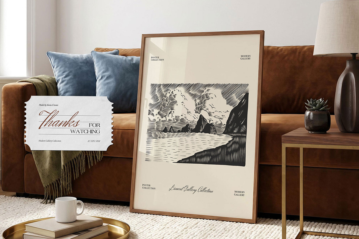 Linocut Gallery | Poster Builder, an Object Graphic by KetteCreate (Photo 13 of 13)
