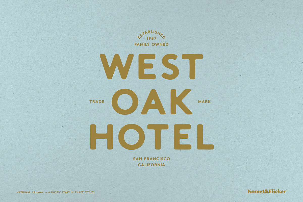 National Railway - A Rustic Font, a Sans Serif Font by Komet & Flicker (Photo 12 of 15)
