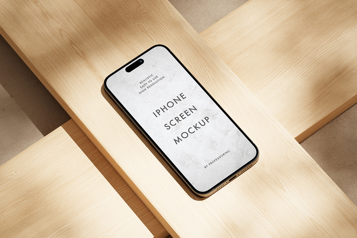 iPhone 15 Pro Mockup Set, an iPhone Mockup by professorinc (Photo 4 of 6)