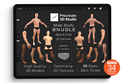 Procreate 3d Model -Male Body Bundle, a Characters & Person 3D Model by Procreate3dStudio (Thumbnail 1 of 7)