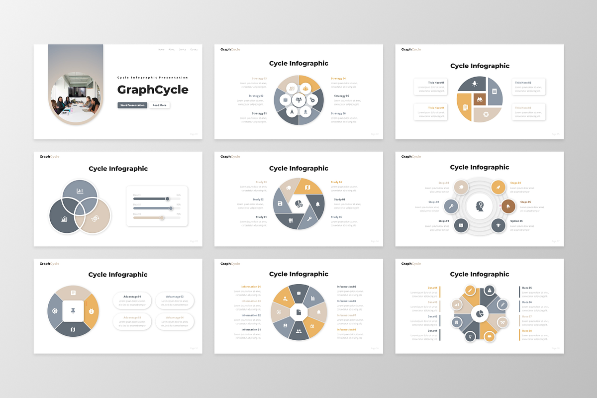 GraphCycle- Cycle Infographic, a Presentation Template by GraphauseProject (Photo 6 of 6)