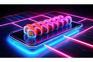 Colorful sushi rolls with vibrant, an Arts & Entertainment Photo by Igor Tichonow
