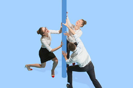 Business concept. Young people, office workers or clerks in office suit isolate, a Photo by Volodymyr Melnyk
