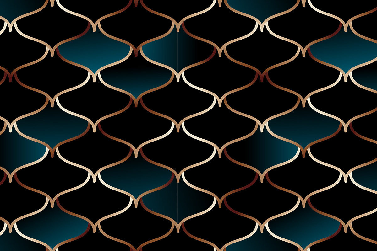 Golden wire seamless pattern set, a Pattern Graphic by IuliiaPavlenko
