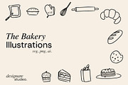 The Bakery Illustrations, a Decorative Illustration by ginni illustrations (Thumbnail 1 of 5)