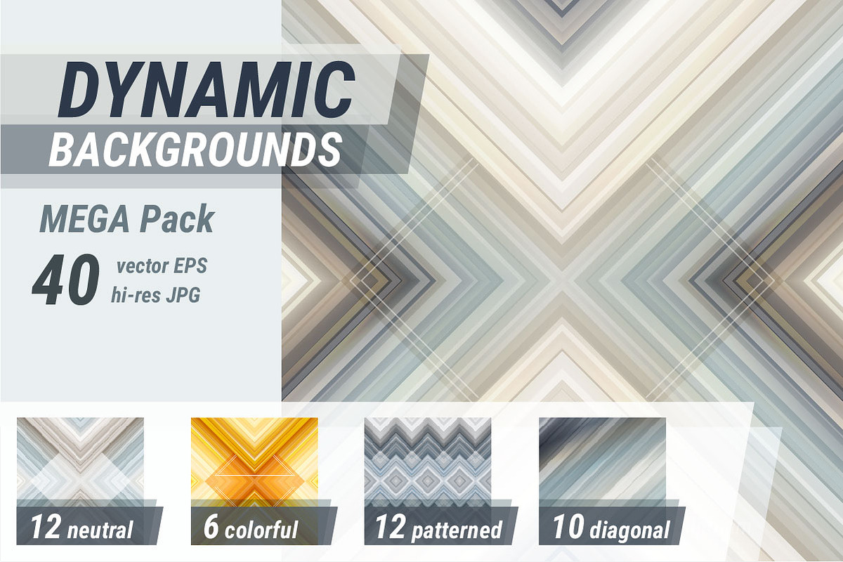 Dynamic Backgrounds MEGA Pack – 40, a Pattern Graphic by Slanapotam (Photo 1 of 6)