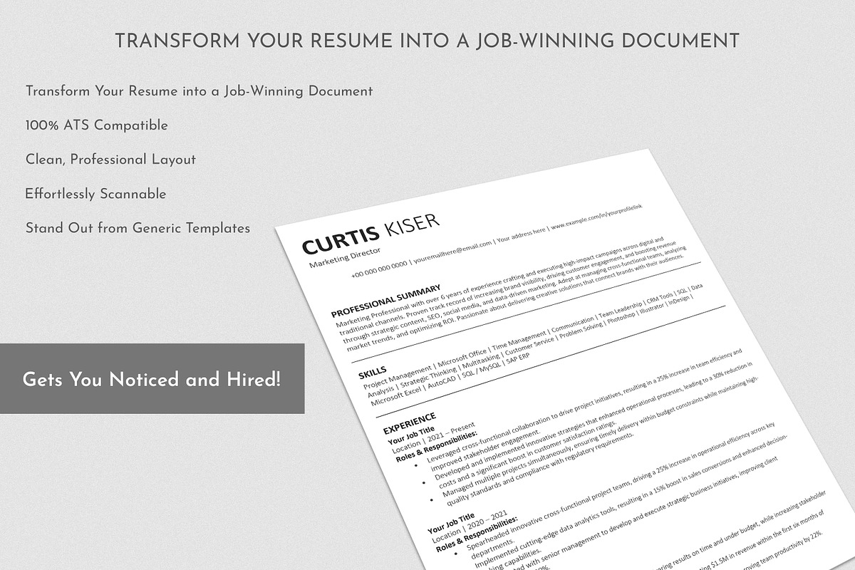 ATS Friendly Resume / CV Template, a Resume Template by Anjum Ilyas (Photo 8 of 9)