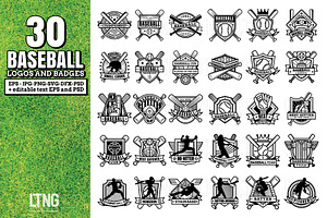 30 Baseball logos and badges