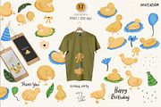 Baby Duck Clipart & Patterns Bundle, an Animal Illustration by lilovwishes (Thumbnail 3 of 8)