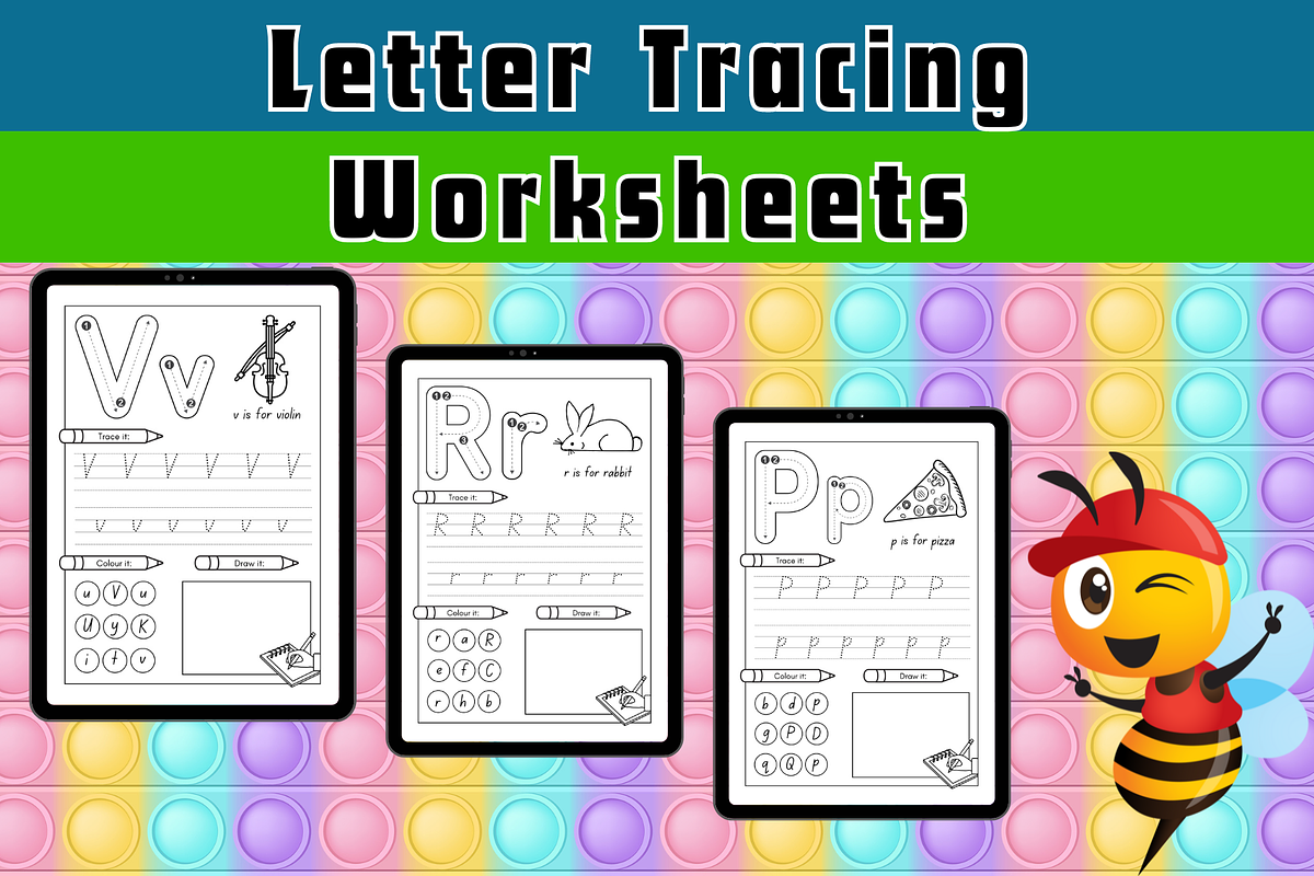 Alphabet Letter Tracing Worksheets, a Templates & Theme by Premium Digital Templates (Photo 1 of 3)