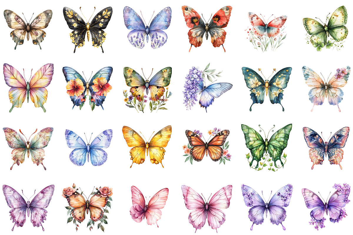 Floral Butterfly Png Bundle Butterfl, an Illustration by Sublimation Artist (Photo 2 of 6)