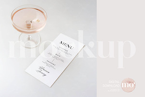 4x9 Wedding Menu Mockup