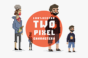 Pixel style guys 100% vector, an Illustration by Samoylov (Thumbnail 1 of 3)