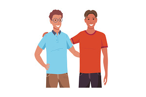 People hugging together with, a Person Illustration by Things for designers