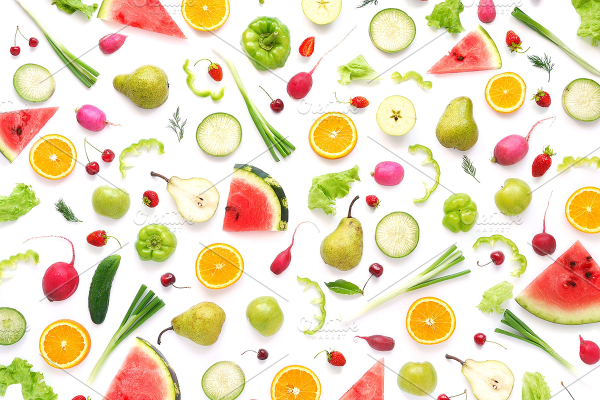 Pattern of vegetables and fruits., a Food & Drink Photo by Photo patterns (Photo 1 of 2)