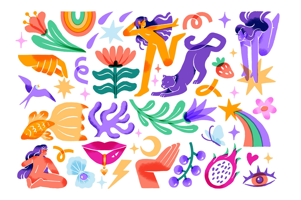 Modern doodle, abstract art set, a Decorative Illustration by PaperTrident (Photo 2 of 3)