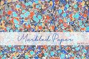 Hand Marbled Paper Colorful Joy, a Texture Graphic by Marblingdom (Thumbnail 1 of 3)