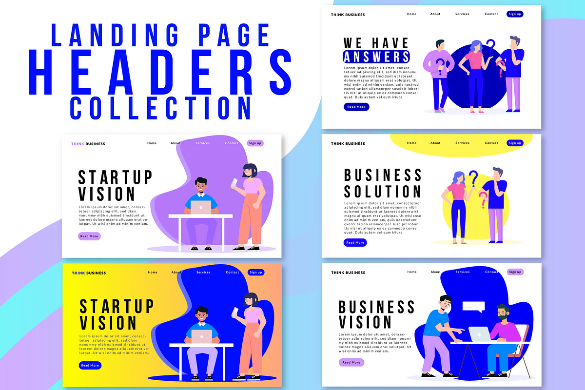 landing page collection 2020, a Landing Page Template by designbydi (Photo 1 of 6)