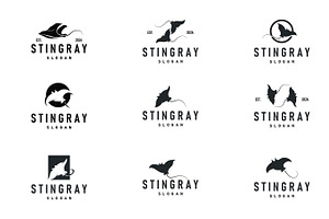 Stingray fish logo ocean animal, a Branding & Logo Template by Maylianaw28